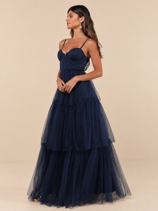 Lulus Dresses & Skirts - LULU's Prom Wedding Boho Sexy Elegant Tiered Ruffles Tulle Chic Boho Maxi Dress